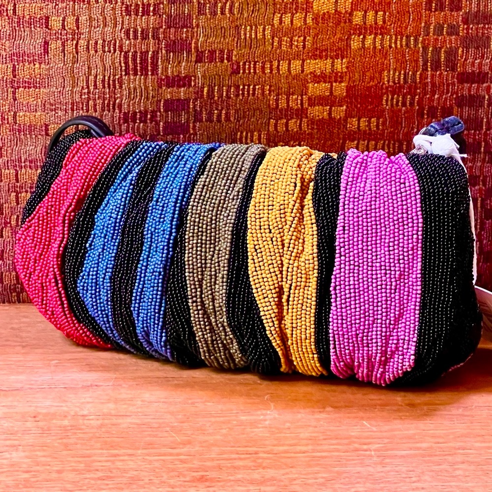πΊπHPππΊ NWT Staud Beaded Bean Bag Mosaic Stripe - Picture 9 of 16